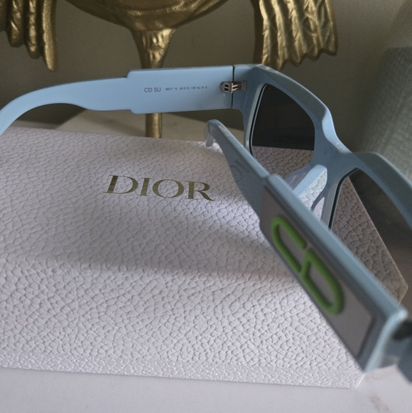 NIB Christian Dior CD SU Square Blue Sunglasses 599$ Retail - Picture 7 of 10